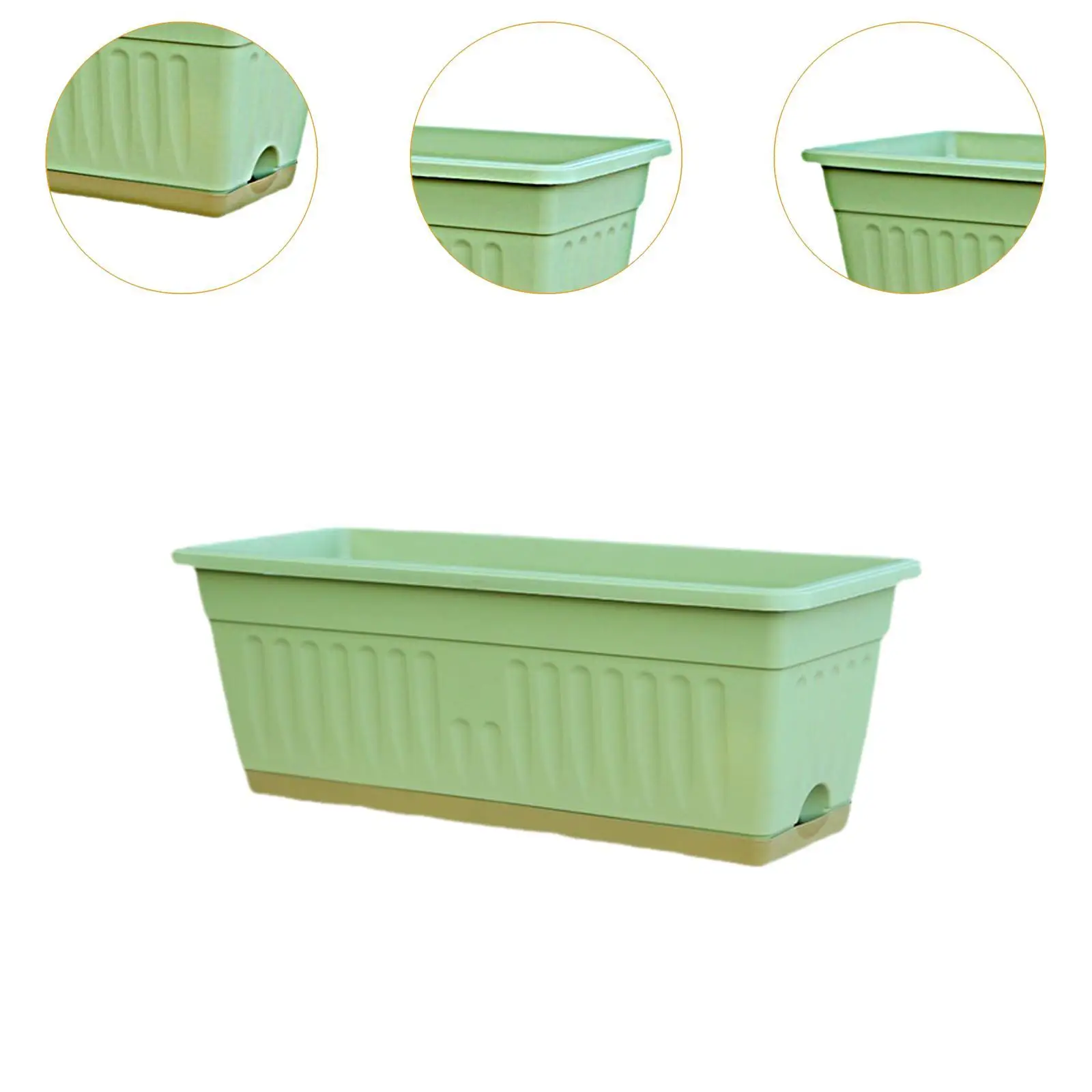 Flower Pot with Drainage Holes Detachable Tray Outside Window Box Planter