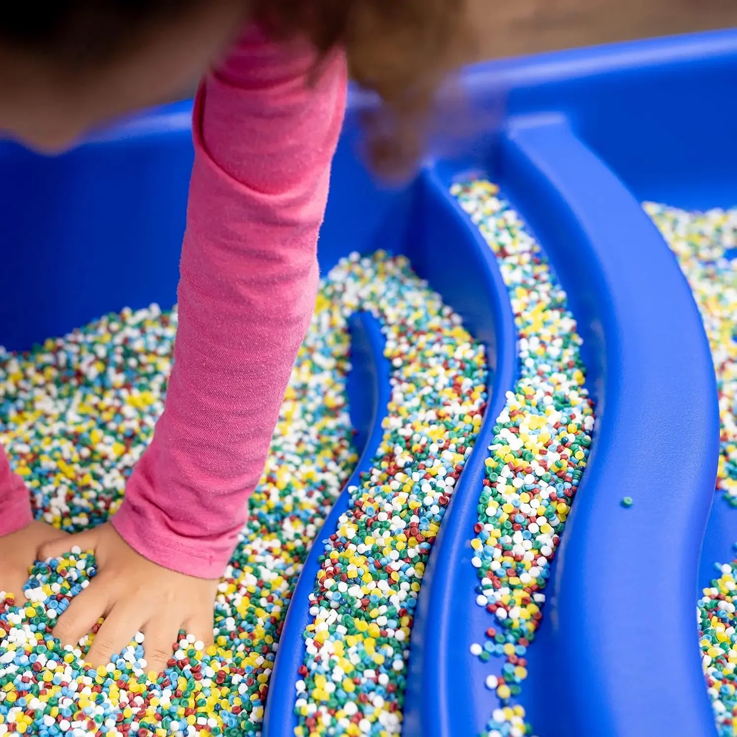 Fabbrica per bambini Neptune 24 "grande tavolo sensoriale, Sandbox con coperchio, tavolo da acqua per bambini, blu