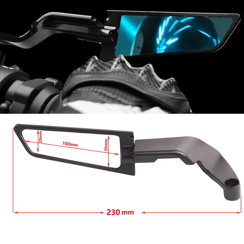 Para ducati 796 696 695 795 espelho retrovisor da motocicleta asa aerodinâmica rotativa liga de alumínio espelhos laterais maior ângulo de visão