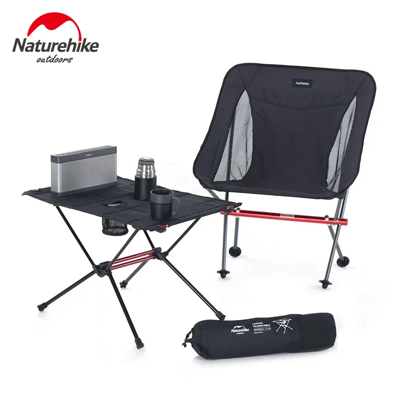 Naturehike Lightweight Collapsible Aluminum Portable Roll Up Outdoor Folding Camping Table Patio Metal Foldable Picnic Table