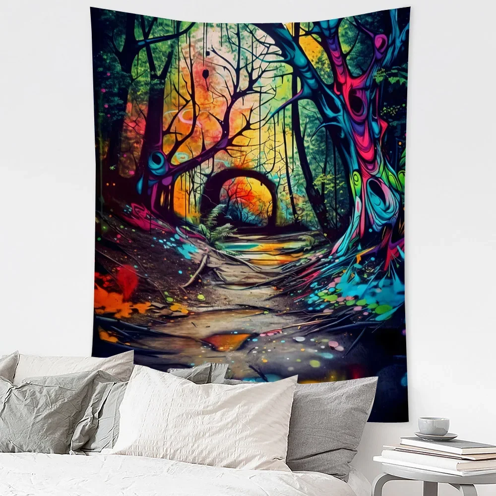 Pirate Ship Starry Sky Tapestry Aesthetic Art Space Wall Hanging Home Dormitory Wall Decoration Outdoor Picnic Bedsheets