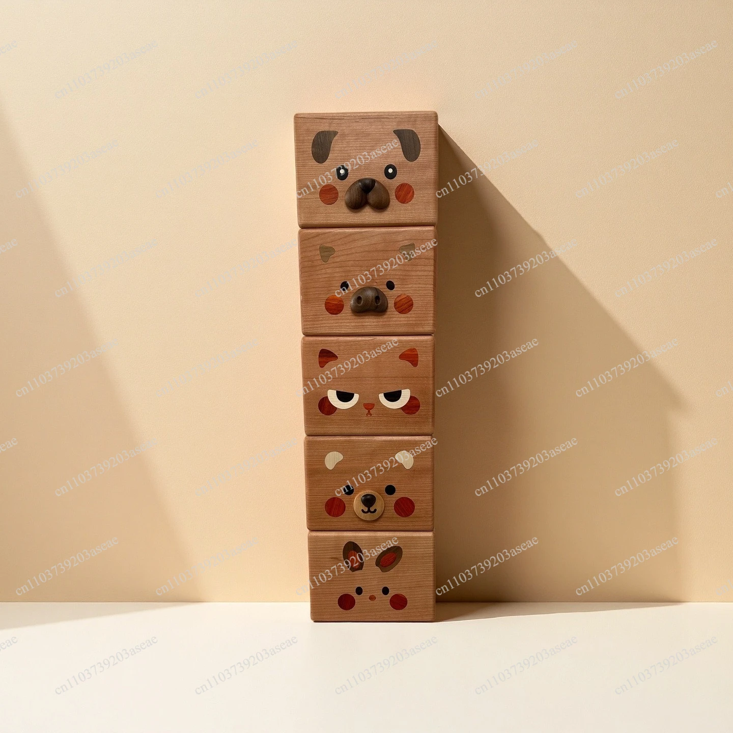 Cherry wood storage box Original animal image Creative home sundries Solid wood storage box