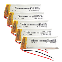 5 PCS 3.7V 1200mAh Lipo Polymer Lithium Rechargeable Battery 802260 For MP3 GPS Navigator DVD Recorder Headset E-book Camera