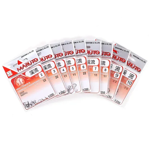 Imagen 2 del producto Maruto Fish Hook Stream 2323 Gancho de púas de acero japonés negro con alto contenido de carbono afilado 1-10 #