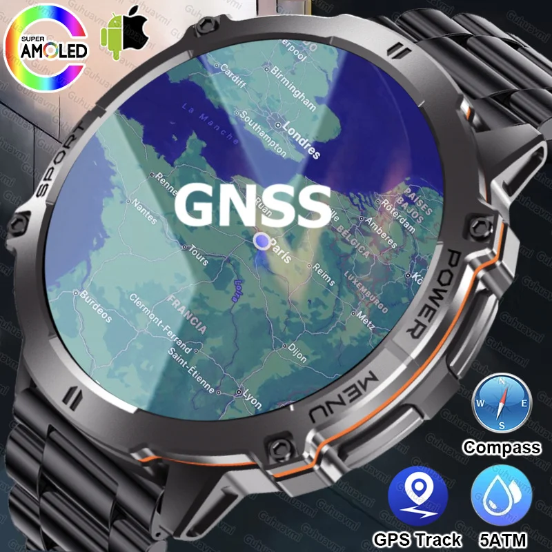

2025 New For HUAWEI Outdoor Military GPS SmartWatch Men 1.73" AMOLED IP69K 5ATM Waterproof 1000mAh Large Battery BT Call Watches