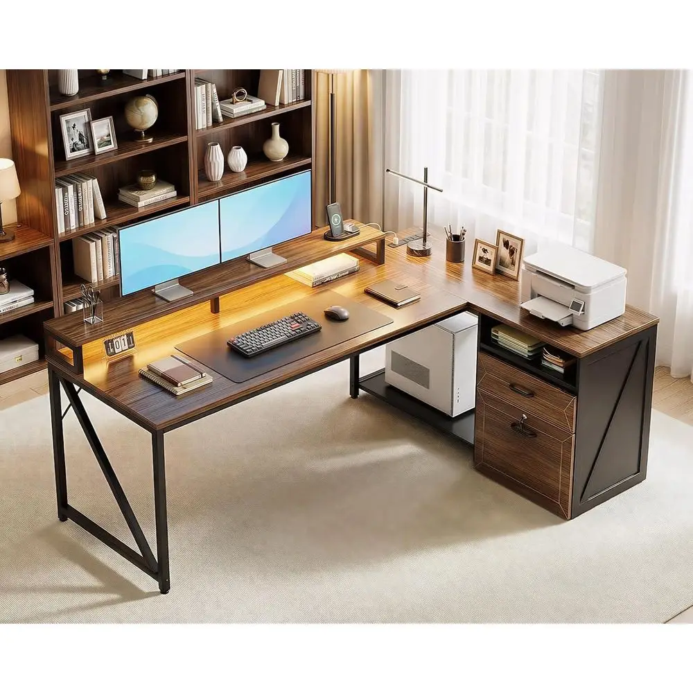 Walnut 61 L-Shaped …