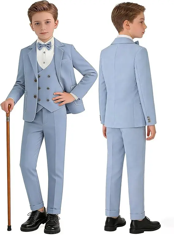 Boys' Formal Slim Fit Suit Set Boys Suit Dress Clothes Ring Bearer Outfit Children's Piano Host Speech Performance Costume