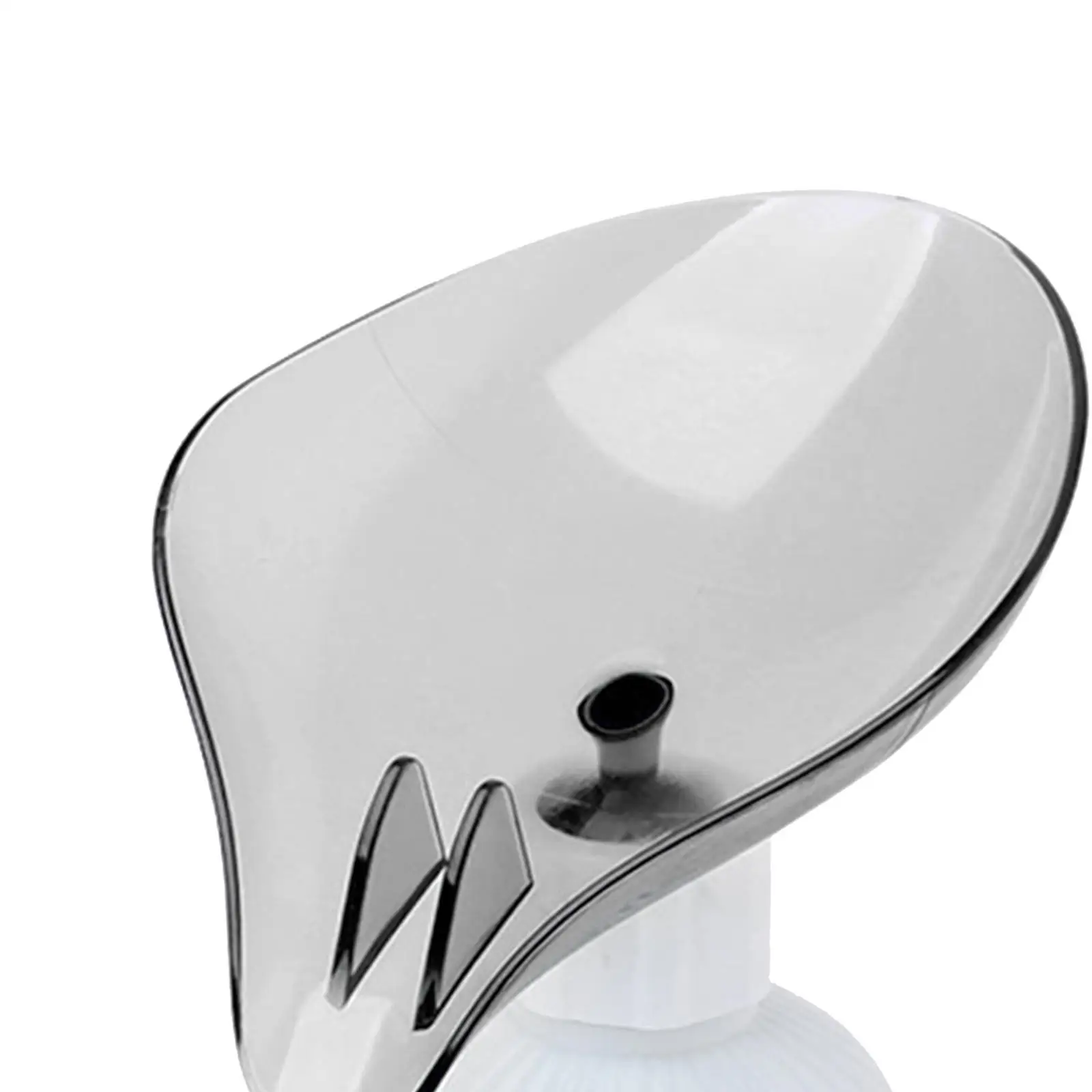 2xPlastic Leaf Shape Soap Dish Holder Container Box for Bathroom Grey