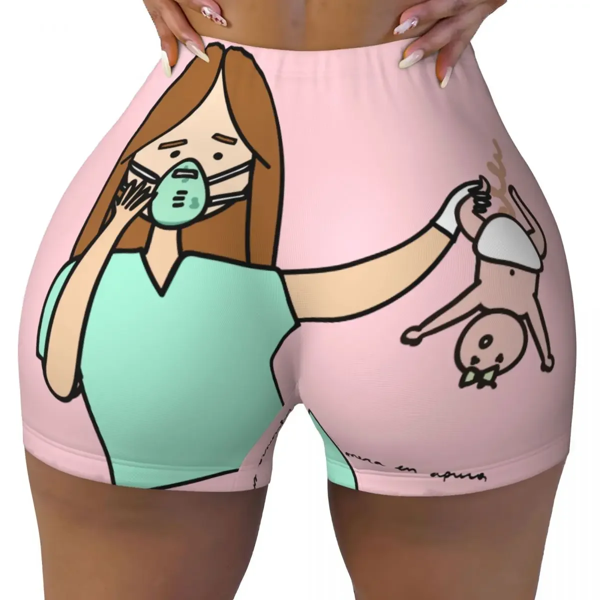 

Пользовательские Enfermera En Apuros Доктор Медсестра Медицинские Здоровье Тренировки Волейбол Байкерские Шорты Женские Шорты Для Тренажерного Зала Йоги