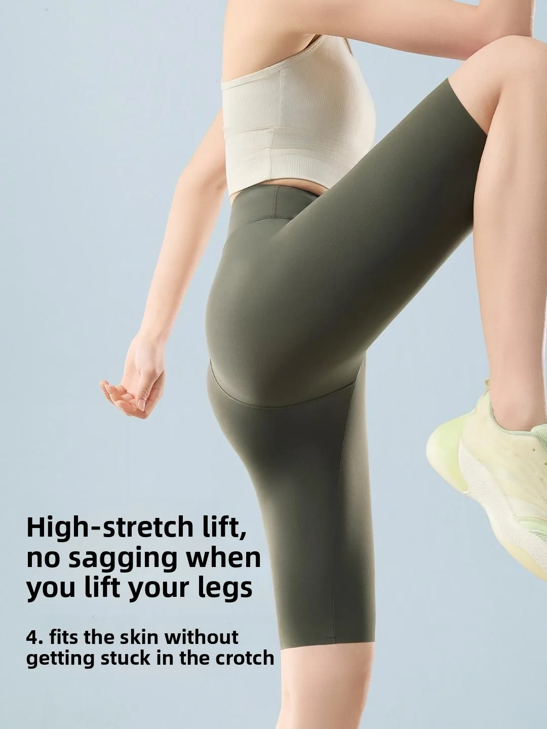 ارتفاع الخصر رقيقة اليوغا السراويل النسائية الرياضة ركوب السراويل بعقب رفع التخسيس خمسة أرباع طول الصيف ملابس خارجية بنطلون