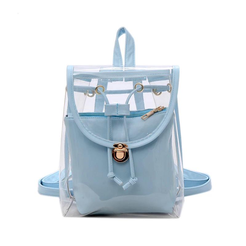 YUECIMIE Mini Fashion Women Backpack PVC Designer Girl Clear Transparent Bag Jelly Travel Backpack For Lady Female Shoulder Bag