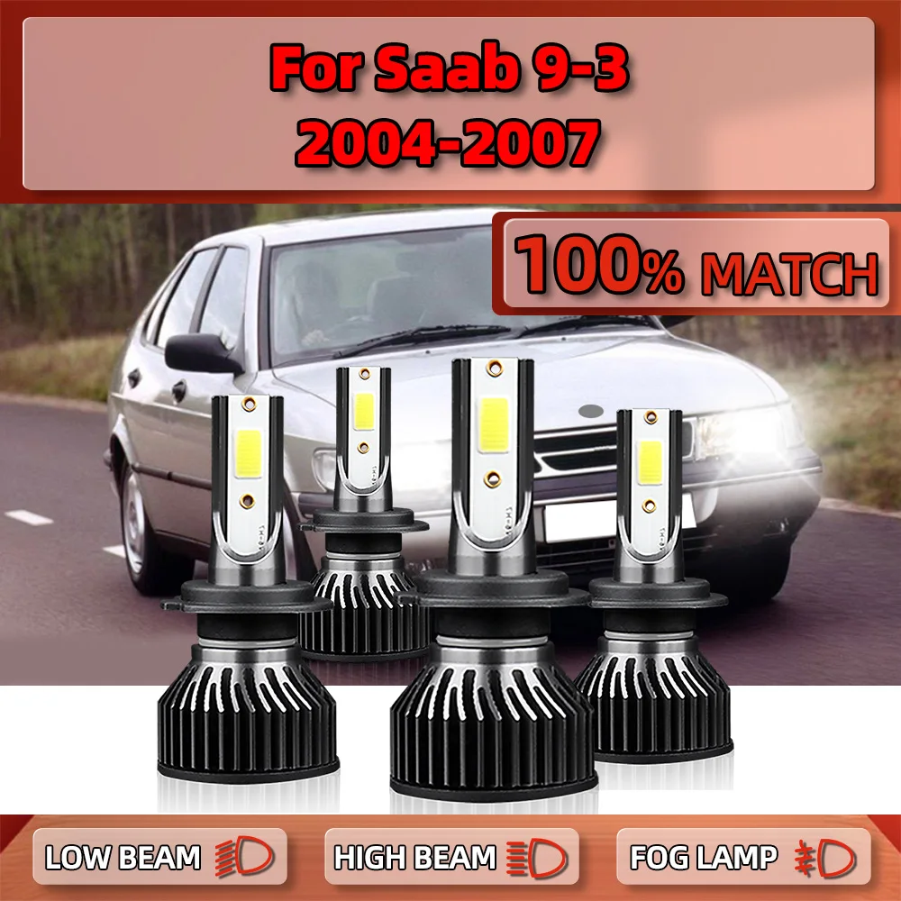 

40000LM 240W H7 Canbus LED Headlights 6000K White Turbo Lamps 12V High Low Beam Car Lights For Saab 9-3 2004 2005 2006 2007