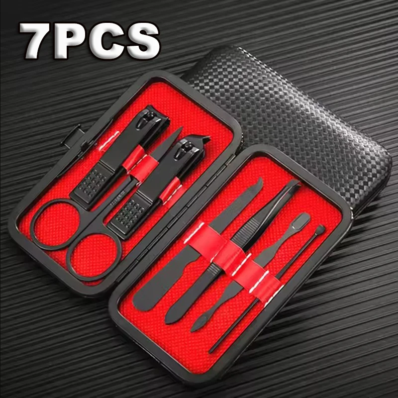 7-24pcs Stainless Steel Nail Clipper Set Convenient Beauty Tools Nail Clipper Manicure Trimmer Pedicure Knife Hand Foot Care Kit