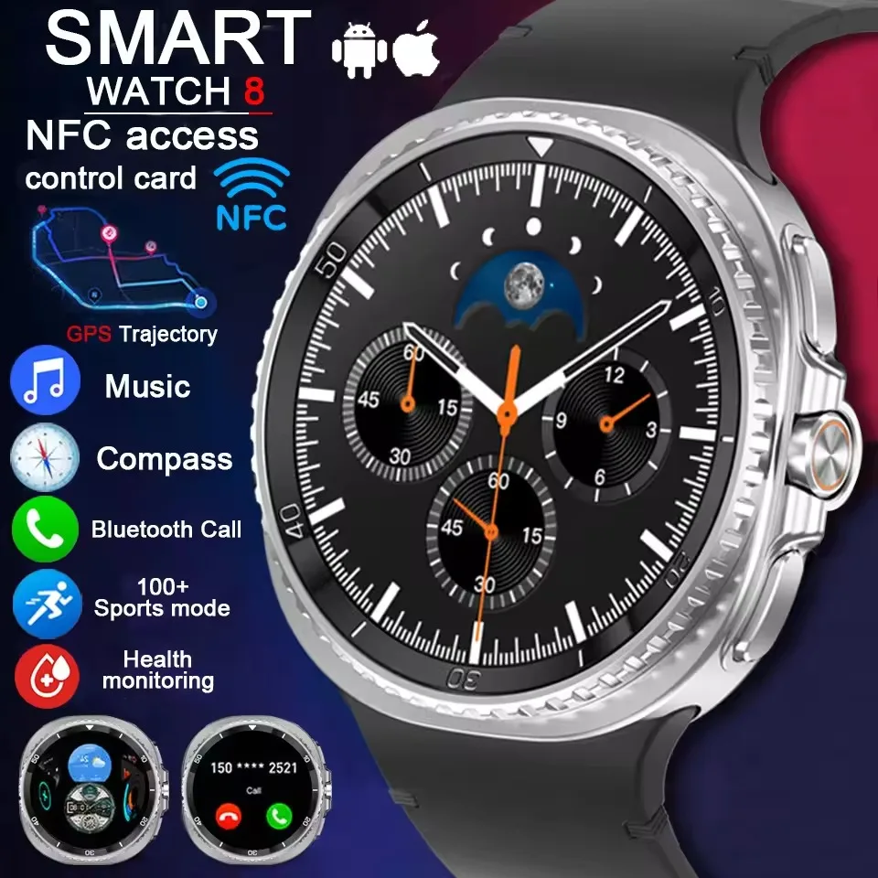 HD8C ساعة ذكية 8 الترا كلاسيكية الدورية الحافة HD شاشة NFC 3ATM مقاوم للماء معدل ضربات القلب بلوتوث دعوة الرياضة AI Smartwatch #1