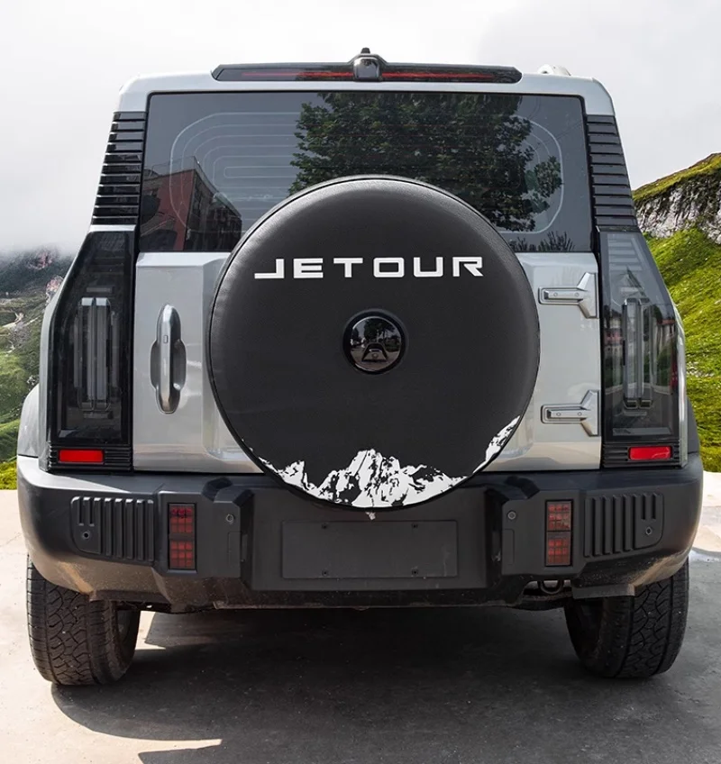 Ajuste para JETOUR Traveler T2 2023, cubierta de neumático de repuesto de tamaño completo para coche, cubierta de cuero, cubierta de neumático de repuesto, accesorios exteriores de coche