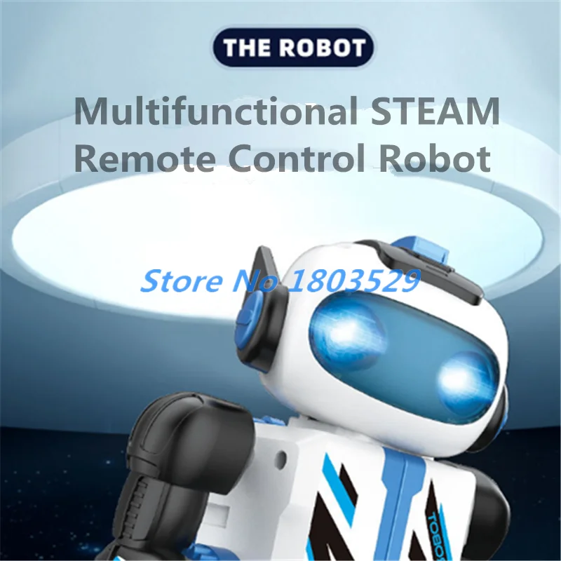 Robô de controle remoto a vapor multifuncional 2.4g 220 peças modelo 3 em 1 programação diy jogar futebol auto montagem brinquedo robô rc