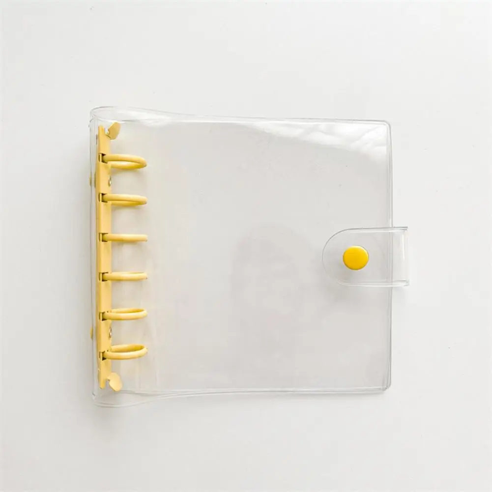 

Transparent Shell A6 Binder Waterproof A6 Binder Soft Notebook with Rose Gold Cover Office School Supplies for Students