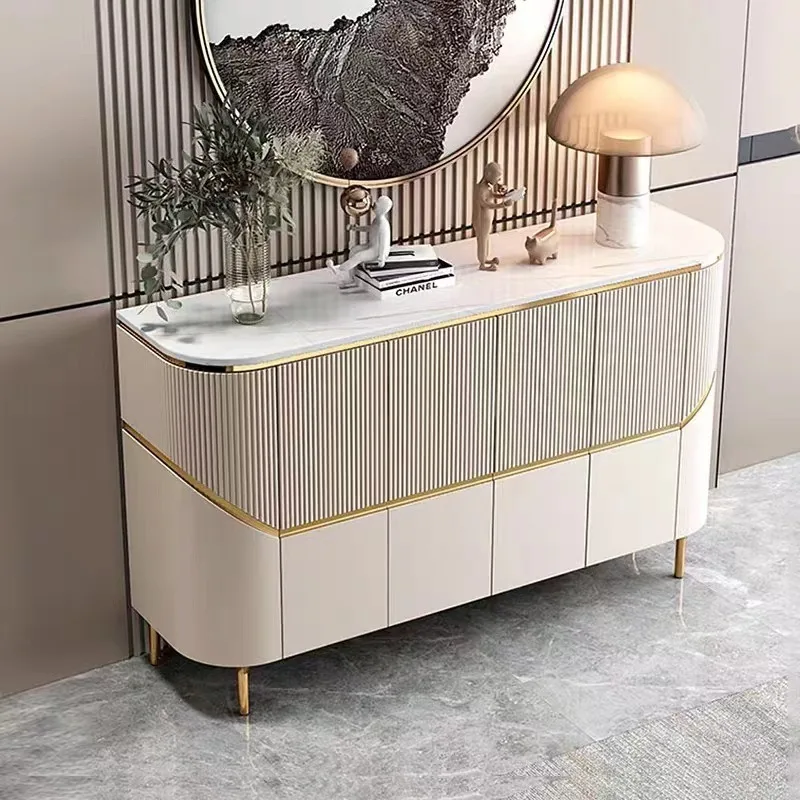 Light luxury door cabinet entry, living room partition cabinet, Italian-style home locker, modern simple rock slab, side cabinet