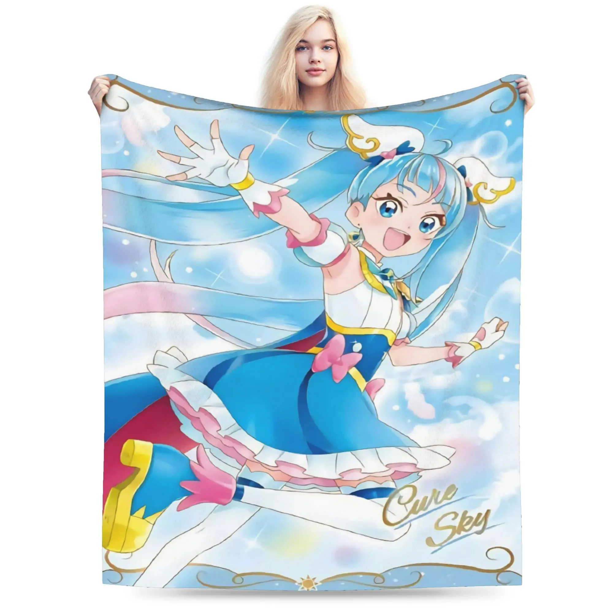 Soaring Sky Pretty Cure Blankets Flannel  Relax Soft Throw Blankets for Sofa Rug Piece