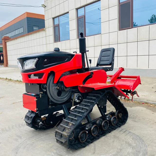 Popular Mini Rotary Tiller 25hp Hand Diesel Engine Amphibious Crawler Rotary Tiller Garden Farm Rotary Tiller With Plough
