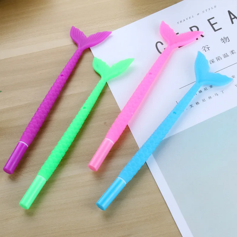 24 Pcs Creative Cute Fishtail Gel Pen Student Learning Stationery Canetas School Supplies Stationary Pens Wholesale