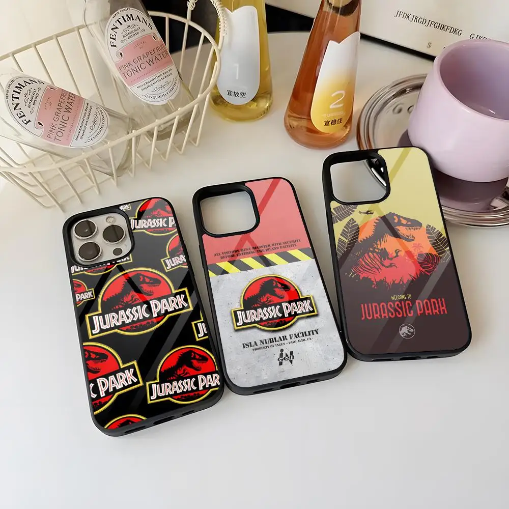 J-Jurassic Park Dinosaur World Phone Case PC+TPU For Iphone 16 15 Pro Max 14 13 11 12 Mini 7 Plus X Xs XR Luxury Design Cover