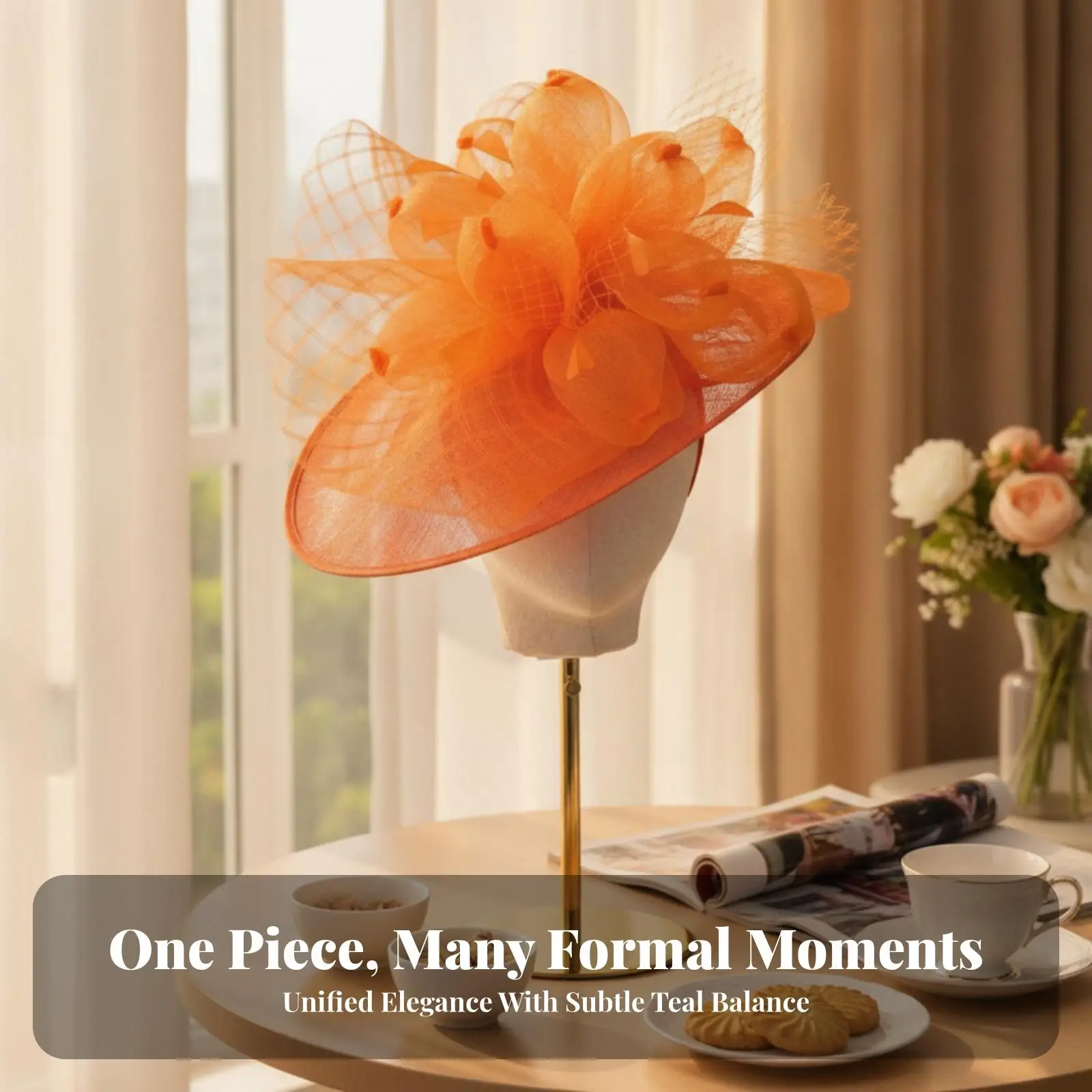 Mesh Fascinator with Floral Arrangement Charming Fascinator Hat Refined