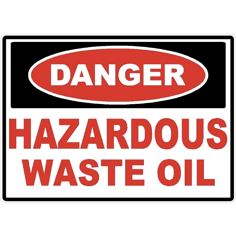 Dangerous Waste Oil Embroidery Safety Warning Label 15CM Waterproof Anti-scratch PVC Car Stickers