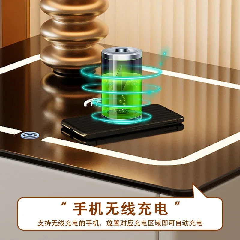 Smart bedside table simple modern home bedroom 2025 new light luxury advanced sense master bedroom wireless