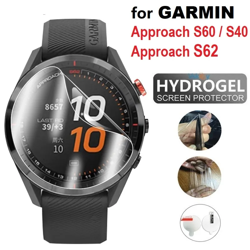 10PCS Soft TPU Hydrogel Protective Film for Garmin Approach S62 / Approach S60 S40 Smart Watch HD Clear Screen Protector