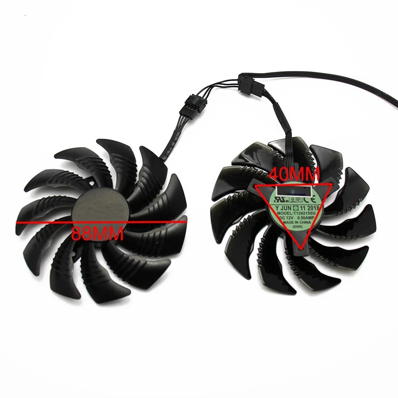 88Mm GPU Cooler Graphics Card Fan For REDEON AORUS RX580/570 GIGABYTE GV-RX570 AORUS GV-RX580AORUS