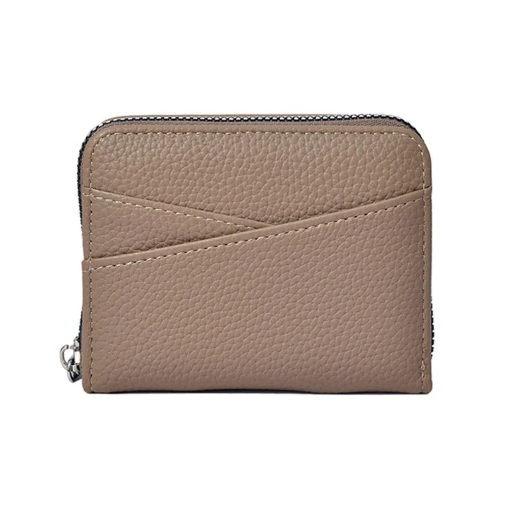 Portable Short PU Leather Wallet Multiple Card Slots Zipper Coin Pouch Japanese Large Capacity Organ Card Holder Women