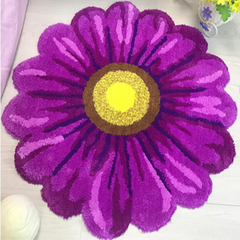 

3D Flowers Corlorful Sunflower Plush Rug Room Decoration Teenager Carpets for Bed Room Large Good Water Absorption Dropshipping