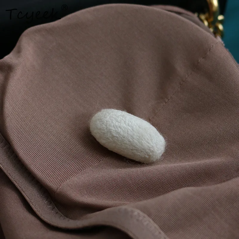 Tcyeek, forro de copo de 19mm 100% sutiã de seda real, feminino lindo costas finas sólidas, roupa íntima macia francesa, outono verão 2024 p48020qc