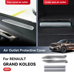 For RENAULT GRAND KOLEOS 2024 Car Air Vent Covers Air Conditioner Duct Outlet Exhaust Dustproof Seat Stainless Steel Accessories