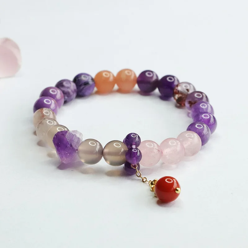 

Natural nine purple fire multi treasure crystal bracelet auspicious Dragon Year bracelet