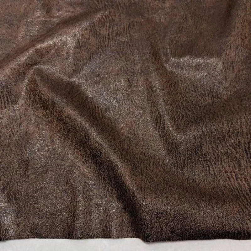 

Suede Fabric Spring Autumn Style Coffee Color Cracked Bark Hot Embossed Synthetic Fiber for Cloth Diy Sewing By The Meter