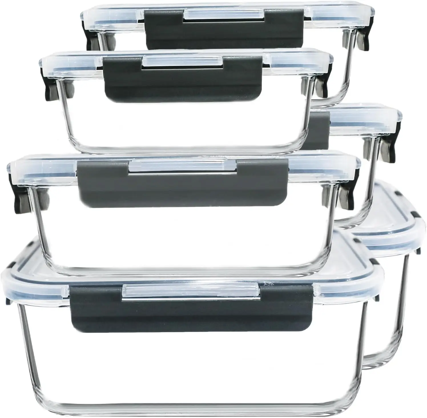 

74.7oz(9.2 cup), 40.9oz(5 cup)& 19.3oz(2.4 cup) Extra Large Glass Food Storage Containers Set with Lids, 6 Pack Airtigh