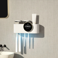 UV Toothbrush Holder Deep Sterilizer Toothpaste Squeezer Light Energy USB Charging Fast Drying Wall-mounted bathroom StorageRack