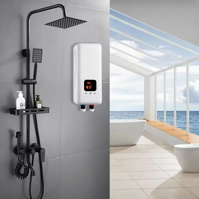 For Instant Unlimited Volume Electric Tankless Water Heater with Plastic Housing App-Controlled for Bathroom Hotel & Outdoor