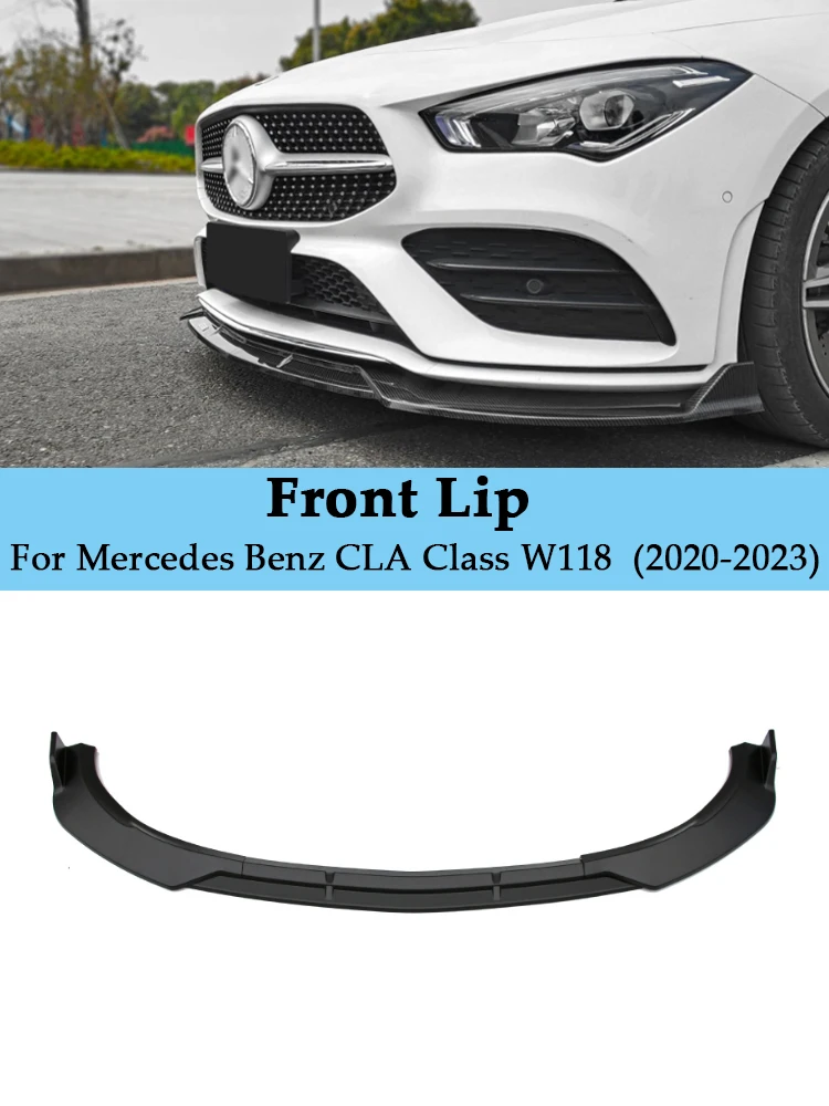 For Mercedes Benz CLA W118 C118 X118 Front Bumper Splitter Lip CLA180 200 220 250 CLA35 45 AMG 2020-2023 Diffuser Spoiler Guard