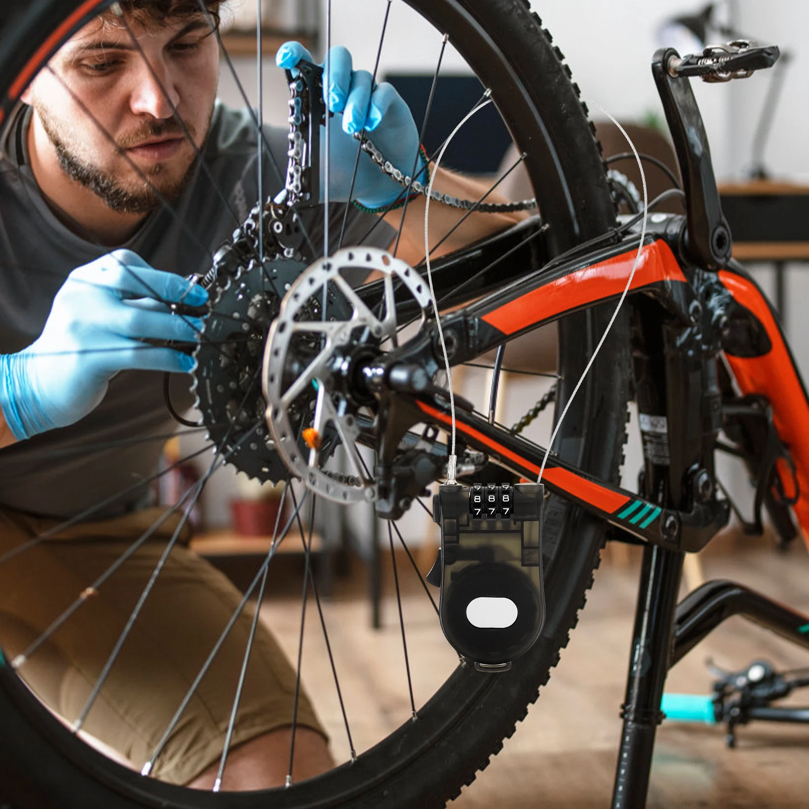 

Plastic Snowboard Cable Lock Portable Anti-Theft Lock for Ski Board Bike Scooter Security Scooter Locks Bike Safety Locks