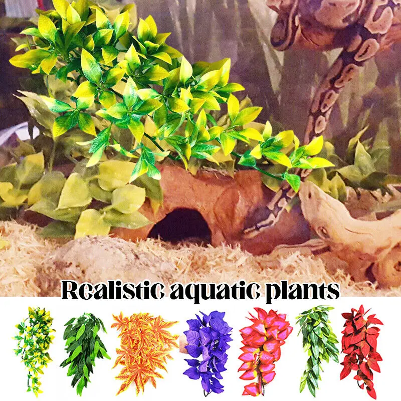 

Simulation Aquatic Plants Reptile Feeder Aquarium Fish Tank Aquascape Leaves Water Grass Fish Tank Decoration Accessories New