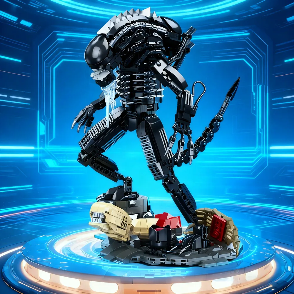 

JJ9154 882pcs MOC Creativity Alien Building Blocks Model Mutant Bricks Assembling Toys for Boys Games Gift Set