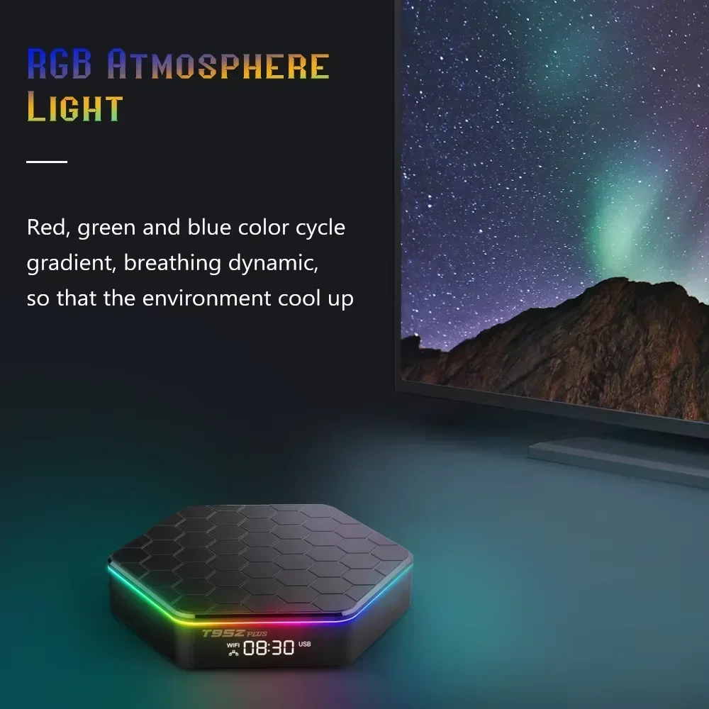 T95Z Plus Android 12 IPTV BOX Allwinner H618 Quad Core 4G RAM 64G ROM 5G double WIFI6 802.11ax BT5.0 6K décodage 3D 4K décodeur