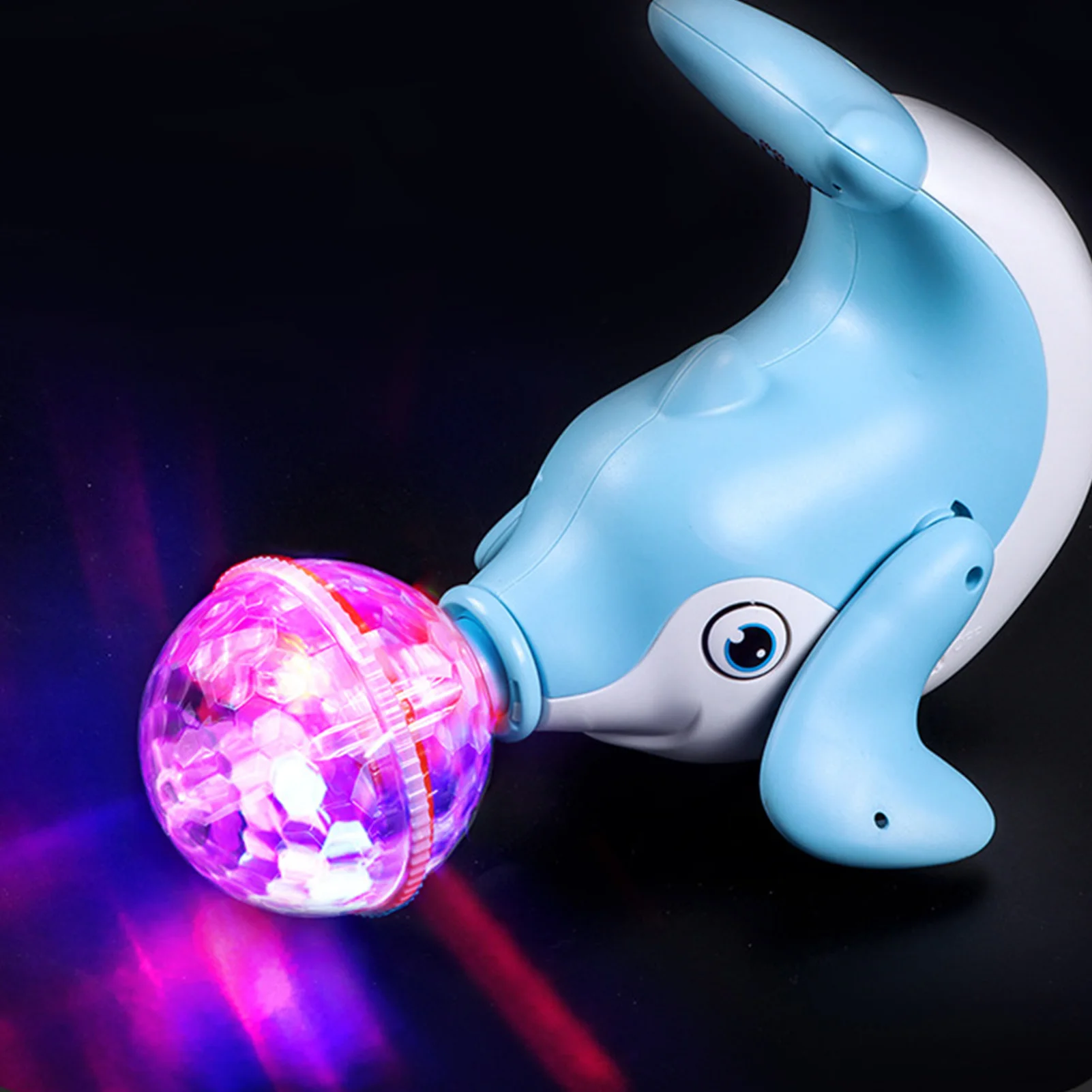 Electric Luminous Dolphin Musical Toy Creative Early Learning Preschool Top Ball Rotating Toy for Children Rotation Baby Toys