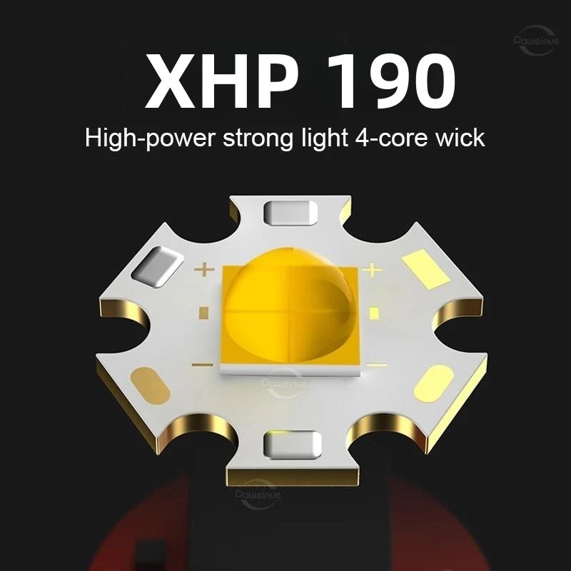 NEW XHP190 SuperBright Scuba Diving Flashlight IPX8 Yellow Light Professional Diving Torch Underwater Lamp 800M Waterproof Light