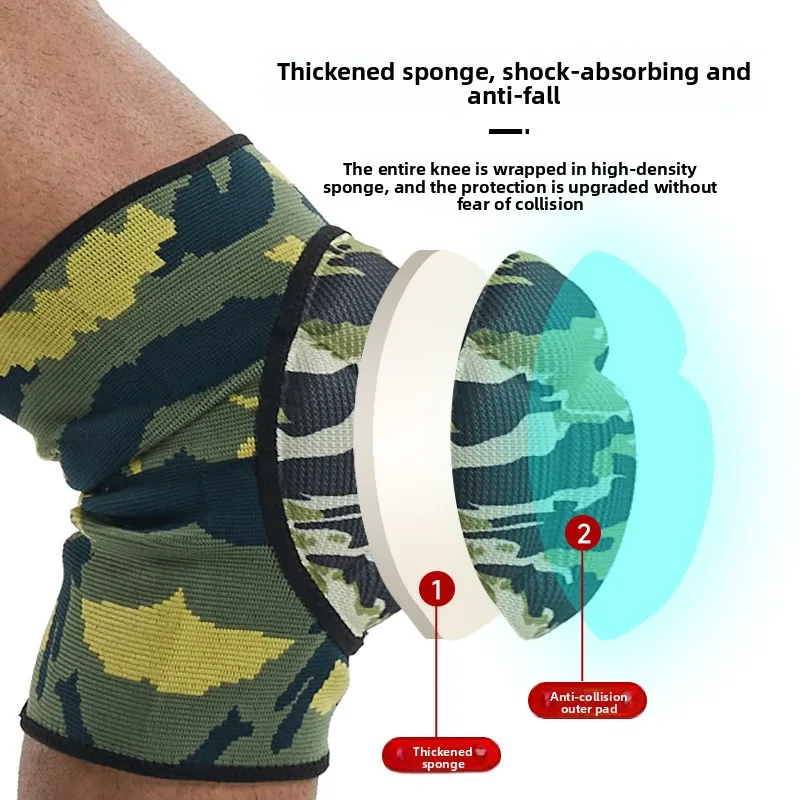Heavy Duty Thickened Camouflage Sponge Turtle Shell Knee Pads Meniscus Support for Weightlifting Squat Kneeling Anti Collision