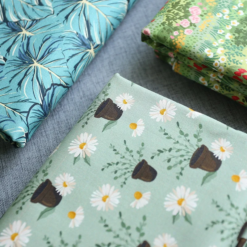 

Floral Pure Cotton Poplin Fabric By The Meter for Clothing Bags Tableclothes Curtains Handmade DIY Sewing Printed Cloth Soft