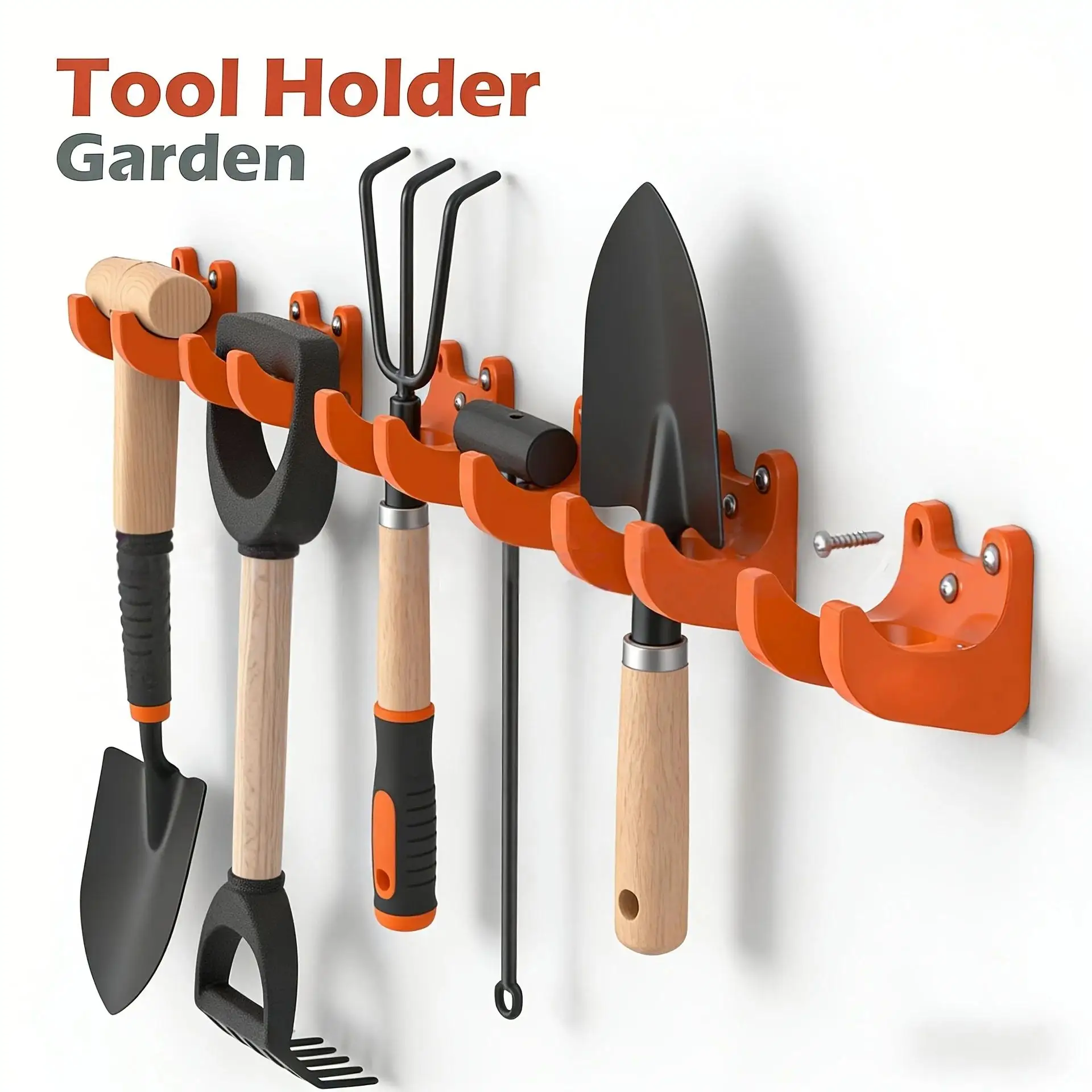 Wall Mount Tool Hooks Plastic Storage Rack For Long Handle Garden Cleaning Tools Shed Garage Screws Included